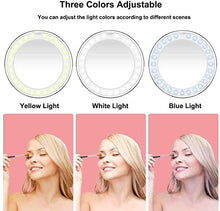 Specchio Specchi per Il Trucco vanità con luci, Illuminato a LED 3 modalità 10x ingrandimento 360 ° Girevole