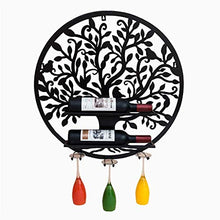 Cremagliera Del Vino Semplice e Creativa Arte in Ferro a Parete Forma Rotonda Scaffale Supporto in Vetro Sospeso Ristorante Soggiorno Parete Decorazione Semplice e Creativa, PZW, a