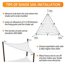 gracosy Tenda a Vela Triangolo Tenda Parasole HDPE Protezione Raggi UV Impermeabile Durevole Traspirante,per Patio、Esterno、 Giardino、 Balcone,3.6 x 3.6 x 3.6m