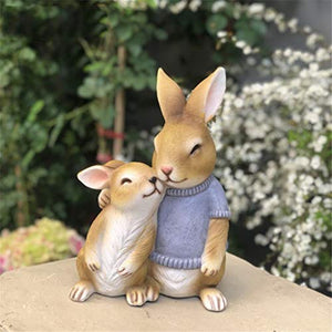 SDHUA Rabbit Garden Statue Resin Rabbit Regalo per Child Doll Micro Paesaggio Anime Figure Simulazione Animale Domestico Decorazione Giardino