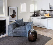 Amaris Elements | Poltrona Moderna Paul XL con 2 Cuscini in Velluto in Microfibra Poltrona in Velluto Grigio Blu Effetto Velluto Poltrona Lounge Love-Seat Moderna e Confortevole