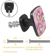 Simpatici unicorni si innamorano Pomelli per Porta Set di 4 Pomelli per Mobili Manopole per Cassetti Cucina Armadio Vetro