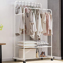 XYBB Armadio Camera da Letto Multifunzionale Metallo Pavimento in Metallo in Piedi Abbigliamento Appeso Stoccaggio Scaffale Racks Camera Mobili 160 * 80 * 51cm Bianco