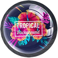 Foglie tropicali colorate Pomelli per Porta Set di 4 Pomelli per Mobili Manopole per Cassetti Cucina Armadio Vetro