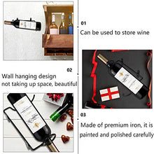 ALUYF 2 Pezzi portabottiglie da Parete in Ferro Portabottiglie da Parete in Metallo Portatile Portabottiglie da Parete per Bottiglie di Vino e liquore Bocca della Bottiglia a Destra