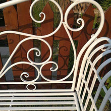 LXLH Panca da Giardino Panca da Giardino panchina retrò Panca da Giardino per Esterni, panchina in Metallo Impermeabile e con Protezione Solare con Schienale e braccioli, panchina Decorativa per