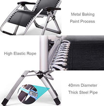 AI LI WEI SHUAIIJUAN Sedia per Il Tempo Libero Domestico Textilene Regolabile Patio Lounge Chair Reclining Giardino Sdraio reclinabile con Cup Holder for Il Campeggio, Spiaggia, Deck, Outdoor - Grey