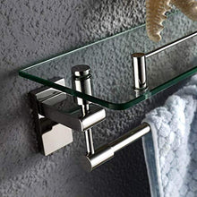 NHLBD HAIHAI Porta Asciugamani/Mensola di Vetro monostrato Bagno Trucco Rack a Parete in Acciaio Inox Bagno Mensola Doccia in Camera Shelf 47 Centimetri