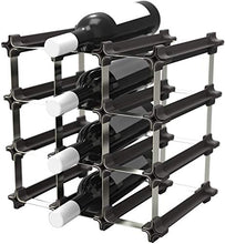 NOOK Portabottiglie di Vino Piccolo Kit 9 - Scaffale Portabottiglie con Sistema Modulare - Pratica Cantinetta Portabottiglie, argento, acciaio inox