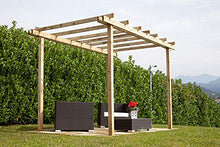 F-U Pergola Gazebo 3x3 in Pino impregnato Copertura da Esterni tettoia
