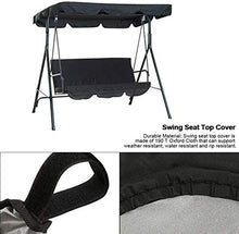 CTEJ Coperchio Superiore Sostitutivo Oscillante Tenda da Tenda da Tenda da Sole Battente Impermeabile Resistente Altalena Baldacchino Altalena,Nero,164 * 114 * 15cm
