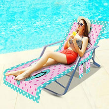 BIUDUI Rivestimento per sedia a sdraio da giardino, in spugna, con 2 tasche, per piscina, spiagge, alberghi da giardino, 210 x 73 cm