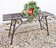 Panca in metallo, panca, giardino anti-ruggine, in metallo, marrone 83 cm panchina, panca da giardino anti-pioggia, senza schienale,Brown
