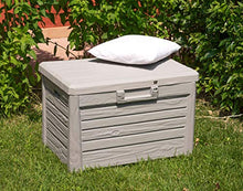 Cassapanca da giardino con capacità di 120 litri, richiudibile, in plastica, misura S, 73 x 50,5 x 46,5 cm