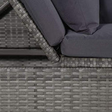 vidaXL Divano da Giardino con Cuscini Sofa con Cuscini Salotto Salottino Arredo Esterno Mobili da Giardino Sedile per Patio Grigio in Polyrattan