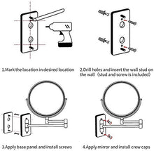 Specchio da parete per trucco con illuminazione a LED, con presa USB, luci dimmerabili da 20 cm, per rasatura in camera da letto o in bagno