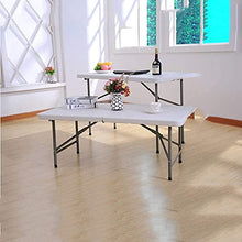 Tavolo da picnic all'aperto Tavolo pieghevole tavolo da pranzo tavolo da pranzo all'aperto portatile da campeggio tavola da campeggio rettangolo lungo tavolo da pranzo scrivanie e sedie (bianco) Bbq P