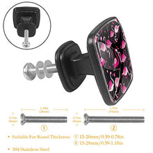 Fenicottero rosa 4 PCS Pomelli per Porta, Pomolo per Mobile, Pomelli per Mobili con Viti, Maniglia per Armadietto, Pomelli per Porta, Pomelli per Cassetti per Porta, Armadio, Cassetto e Credenza