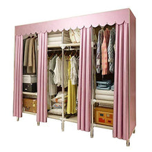 HMEIGUI - Armadio portatile per vestiti, in tessuto, con chiusura lampo, colore: rosa