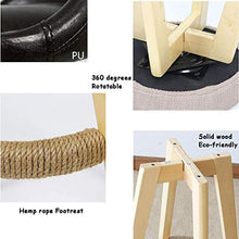 yunyu Sedia Girevole PU Sgabello da Bar Gambe in Legno massello Naturale Sgabello Alto Vintage per Pub Cafeacute Room Restaurant Bar Chair Carico Massimo 200 kg