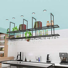 Rack da parete Wine Bar | Portabottiglie pensile e portabottiglie pensile | Mensola per soffitto decorativo per bar, ristoranti, cucine | Portabottiglia vino