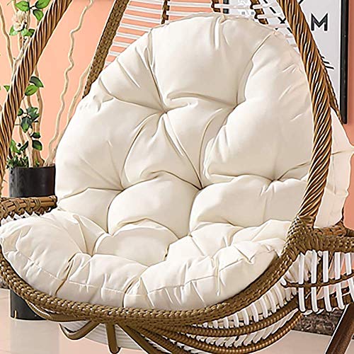 Yxxc Cuscino del Sedile sospeso, Cuscino per Sedia in Vimini Altalena Impermeabile, Balcone, Patio, Giardino, Cuscino per Sedia, Altalena, Cuscino in Vimini, Tessuto Amaca, Bianco Crema 186x86 cm