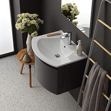 Kiamami Valentina MOBILE BAGNO CON LAVABO SOSPESO GRIGIO LUCIDO SPECCHIO RETTANGOLARE | RIVA