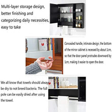 WSJ Armadietto a specchio in legno massello multistrato Scatola da specchio impermeabile a muro per bagno nordico a parete con specchio per ripiani (Colore: n. 1, Dimensioni: 80 * 70 cm), 3, 60 * 70 c