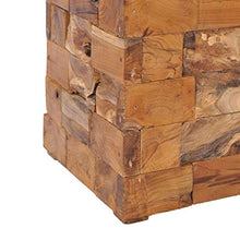 vidaXL - Sgabello in legno massello di teak, stile rustico, con un vano portaoggetti coperto da un coperchio, arredamento per interni e esterni