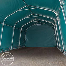 TOOLPORT Tenda Garage 3,3 x 7,2m Tenda per Il Bestiame Tenda Capannone in PVC ca. 550 g/m² e Stabile Costruzione in Acciaio Verde