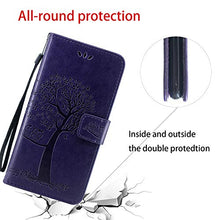 Robinsoni Custodia Compatibile con Samsung Galaxy J2 Core Cover Folio a Fogli Mobili Cover Libro Pelle PU Case Taccuino Cover Portafoglio Custodia Libretto Retro Flip Caso Albero in Rilievo Cover