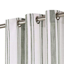 vidaXL 2X Tende con Anelli Classici Eleganti Moderne Tendaggi per la Casa Rivestimento Finestre Privacy in Metallo Cotone 140x175cm Verde a Strisce