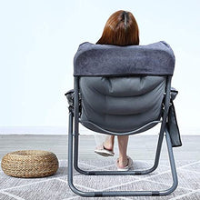 Sedia a sdraio da giardino, portatile, imbottita, pieghevole, da viaggio, rotonda, con cuscino rimovibile (colore: A Dimensioni: sedia+poggiapiedi)