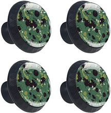 Macchie di graffiti grigio verde nero scuro Pomelli per Porta Set di 4 Pomelli per Mobili Manopole per Cassetti Cucina Armadio Vetro
