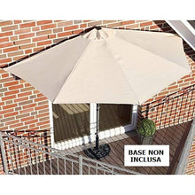Ombrellone Mezzaluna a parete salvaspazio tondo Ø 270x254H cm in alluminio colore ecrù