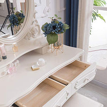 Specchiera Tavolo Cosmetici Con 3-colore Touch Screen Dimmerabile Specchio,Tavolo Da Trucco Con Specchio Ovale E 4 Cassetti,Tavolo Cosmetici Con Sgabello Imbottito-Bianco 100x45x165cm(39x18x65inch)