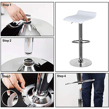 SYLOZ - Set di 1/2 sgabelli girevoli regolabili, in pelle PU, con base cromata e base da bar, sedie da banco da bar, bancone da bar, per sala da pranzo, bancone cucina, colore: nero e bianco