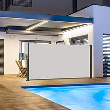 LARS360 Tenda Laterale Tenda da Sole Laterale Protezione Privacy, Parasole, Poliestere e Alluminio, Supporto in Metallo per Balcone e Terrazzo (200 x 300 cm, Grigio)