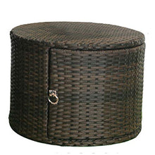 ZAQI Baule da Esterno Armadio Giardino Panca Piccola Scatola per Cortile D'ingresso, Il Giro Impermeabile Anti UV Contenitore di Stoccaggio, Sedile in Vimini Rattan, Marrone