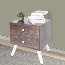 Comodino da notte per camera da letto, comodino divano con 2 cassetti, stile nordico, per casa, soggiorno, 43 x 35 x 50 cm