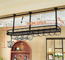 JXXDQ Cucina Organizzazione di Stoccaggio in Metallo Calici Rack |Soffitto Pendenti Montata Wine Bottle Holder |Rack Wine Glass Ferro Upside Down Calice (Size : 80×25cm)