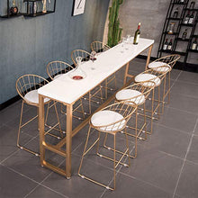 Sgabello Alto da Bar Imbottito in Oro, (Seduta 75 cm, 30 Pollici), Cuscino in Misto Cotone e Lino con Struttura in Ferro per ristoranti, Bar, caffè, Reception