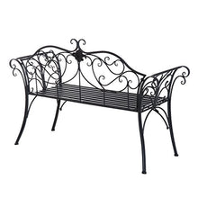 Outsunny Panca da Giardino Esterno Panchina Biposto da Giardino Esterno Metallo 131 × 51 × 90cm Nero