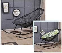 Sedia a dondolo reclinabile reclinabile in rattan nero Mobili da giardino con poggiapiedi e braccioli per bambini Asilo nido per adulti Lettini reclinabili Sedie a sdraio reclinabili per patio piscina