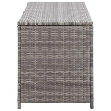 Tidyard Baule da Giardino Grigio in Polyrattan, Baule da Esterno,Bauli e Contenitori da Giardino, 120 x 50 x 60 cm