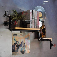 LHQ-HQ Cremagliera del Vino, Tubo di Ferro battuto Loft Parete in Legno massello Vino Rack Vino Appeso Bar Rack, Stand di Esposizione