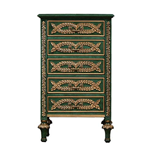 Cassettiere Cassettiera In Legno Massello In Legno Massello Cassettiera Camera Da Letto Cabinet Di Stoccaggio Luce Lusso Verde Retrò Cassettiera Cassettiera Semplice Armadietto Soggiorno Decorazione A