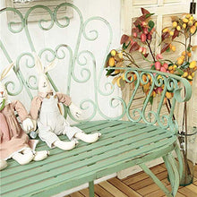 GaoF Panca da Giardino Antica da 40 Pollici, panchina in Metallo a 2 posti, Doppia Sedia con braccioli e Schienale, Sedia con Struttura in Ferro battuto; Mobili Decorativi Portico Cortile