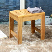 Sgabello per Doccia Sgabello per Bagno in Legno Sgabello per Bagno Antiscivolo Sgabello per Lavaggio dei Piedi Sedia per riporre e rifinire Il Bagno per Uso Interno ed Esterno, Colore Legno Naturale,