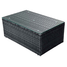 Tidyard Set Divani da Giardino 4 pz con Cuscini in Polyrattan Nero, Set Divani da Giardino, Set divani da Giardino da Esterno 187 x 119 x 58 cm